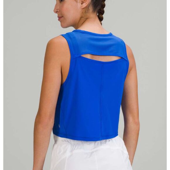 Women Lululemon Sculpt Cropped Tank Top Classic Fit in Blazer Blue Tone - Picture 1 of 7